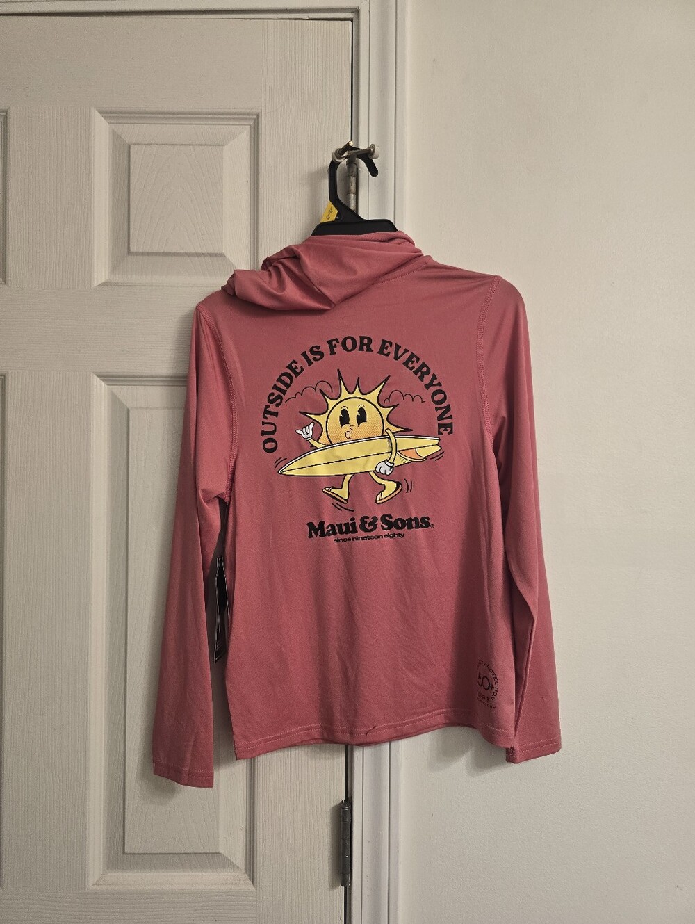 NWT! Maui And Sons Girls Coral Longsleeve 50+ UPF Protection Sun Shirt 10/12 - Picture 9 of 12